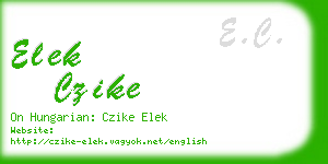 elek czike business card